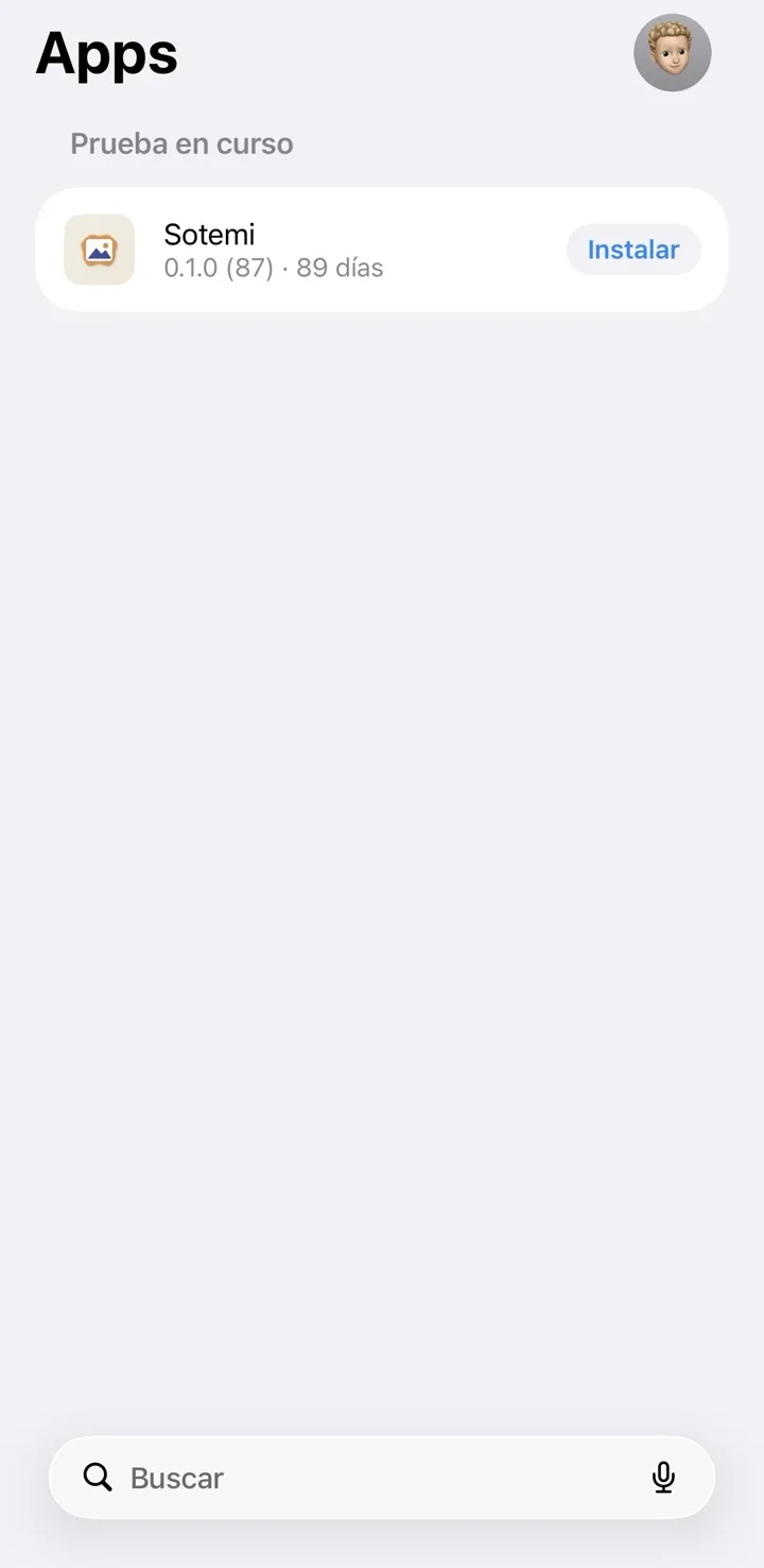 Sotemi listo para instalar dentro de TestFlight